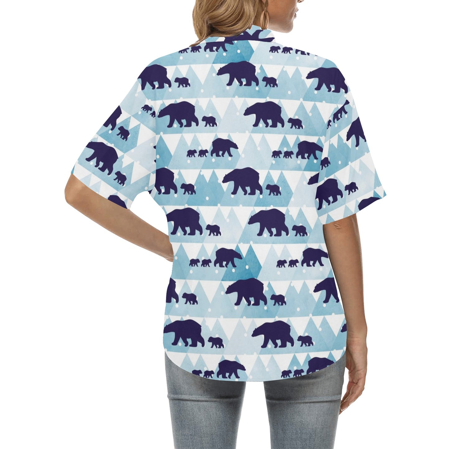 Bear Pattern Print Design BE01 Women's Hawaiian Shirt