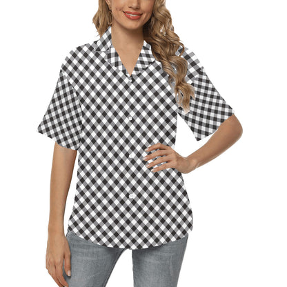 Gingham Print Design LKS402 Women's Hawaiian Shirt