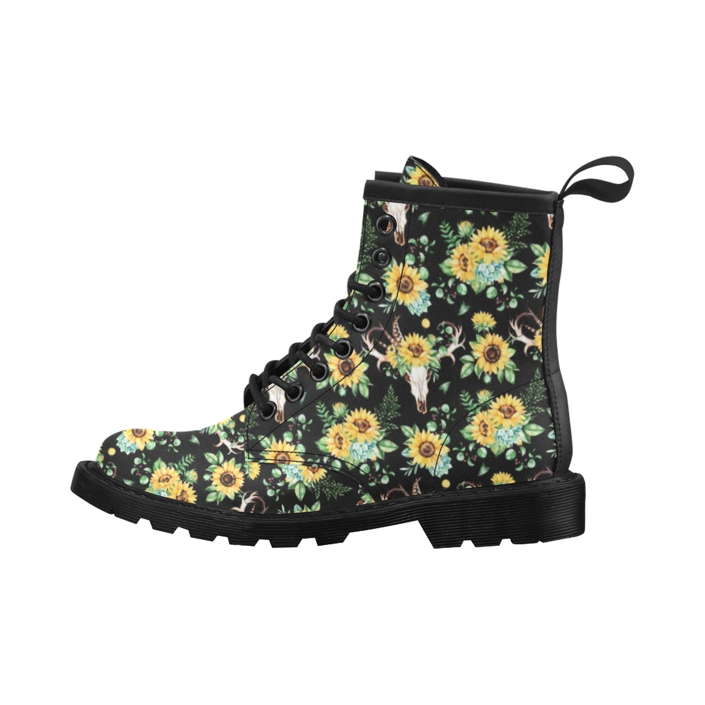 Sunflower Pattern Print Design SF08 Women's Boots