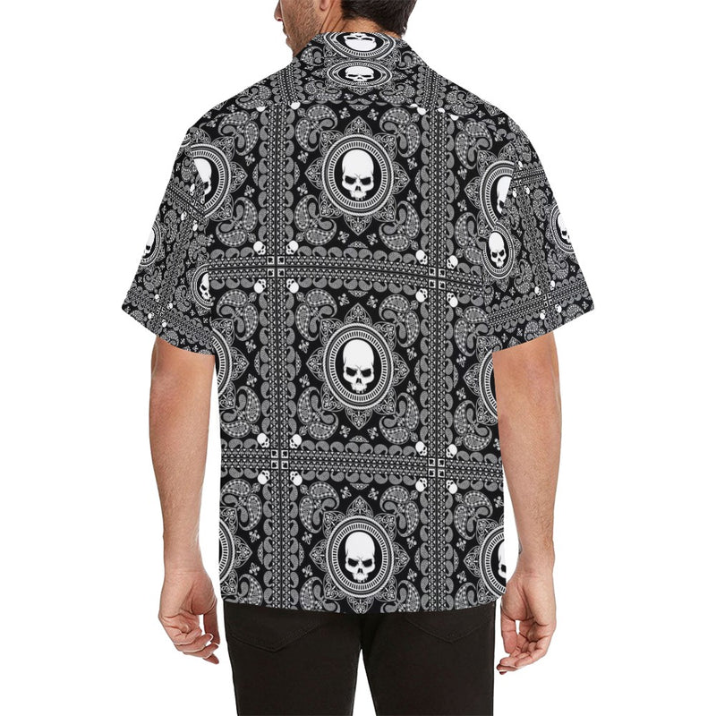 Bandana Skull Print Design LKS303 Men's Hawaiian Shirt