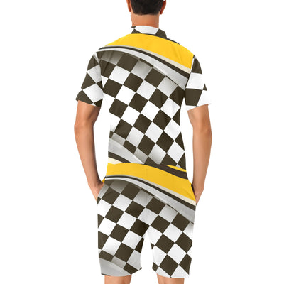 Checkered Flag Racing Style Men's Romper