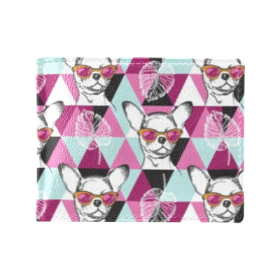 Chihuahua Cute Triangle Pattern Men's ID Card Wallet