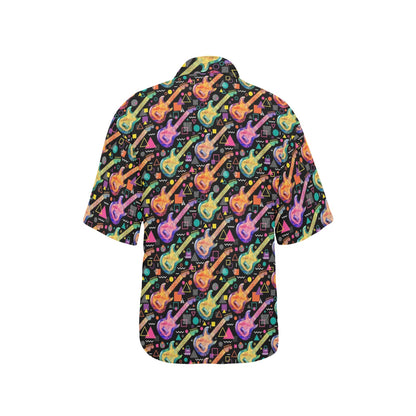 Electric Guitar Print Design LKS403 Women's Hawaiian Shirt