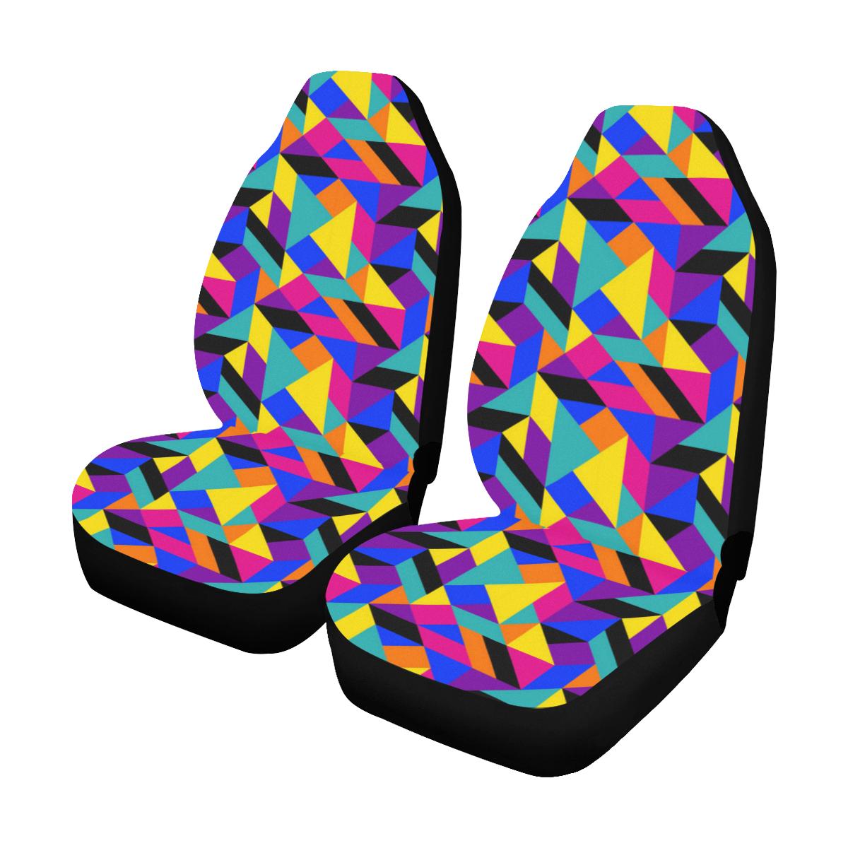 90s Colorful Pattern Print Design 1 Car Seat Covers (Set of 2)-JORJUNE.COM