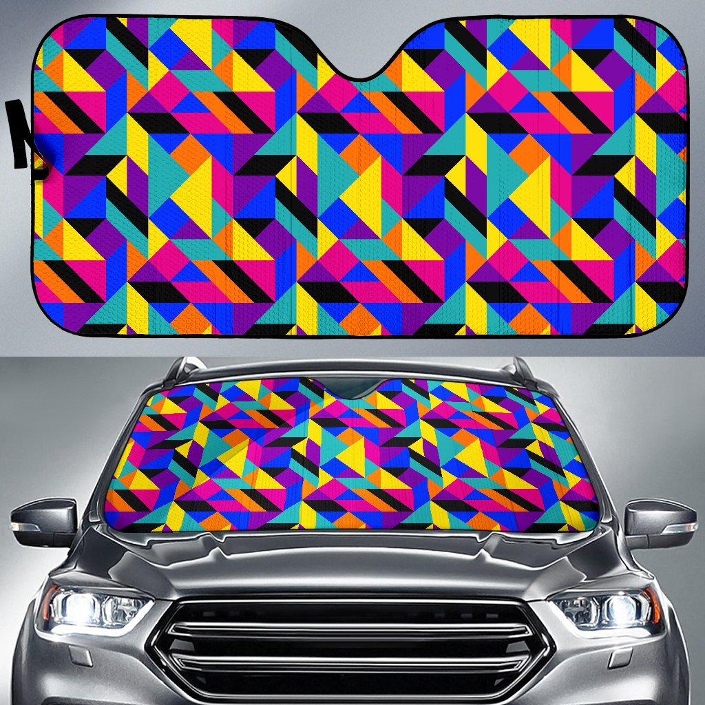 90s Colorful Pattern Print Design 1 Car Sun Shade-JORJUNE.COM