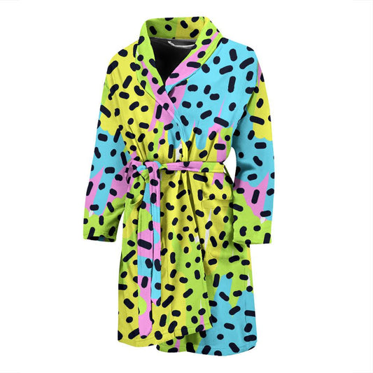 90s Pattern Print Design 2 Men Bathrobe-JORJUNE.COM