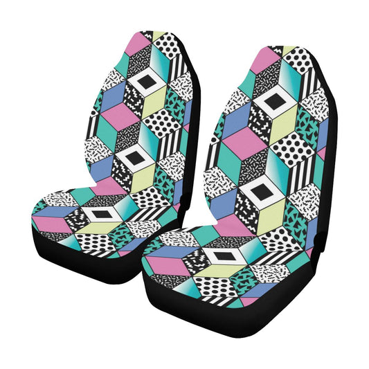 90s Pattern Print Design 3 Car Seat Covers (Set of 2)-JORJUNE.COM