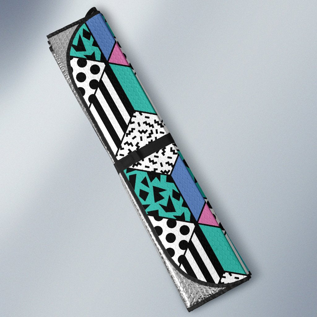 90s Pattern Print Design 3 Car Sun Shade-JORJUNE.COM