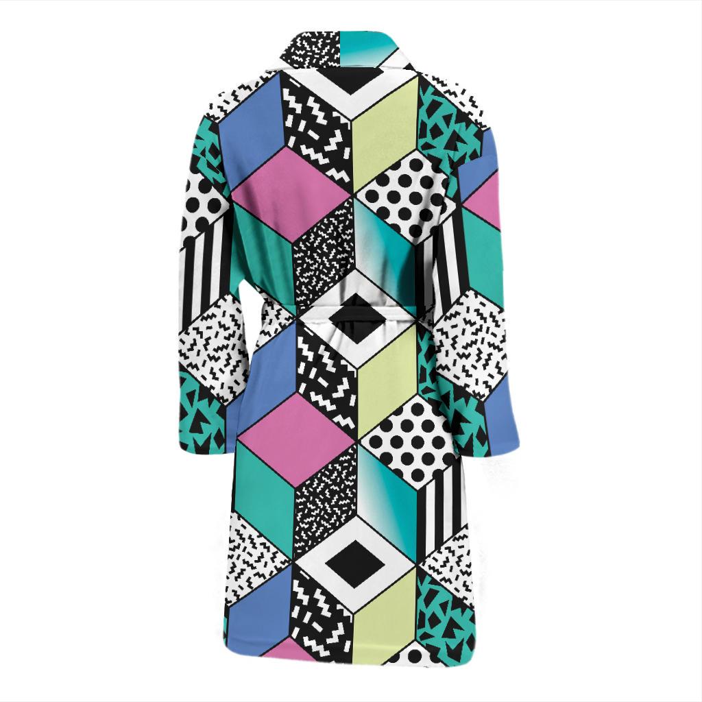 90s Pattern Print Design 3 Men Bathrobe-JORJUNE.COM