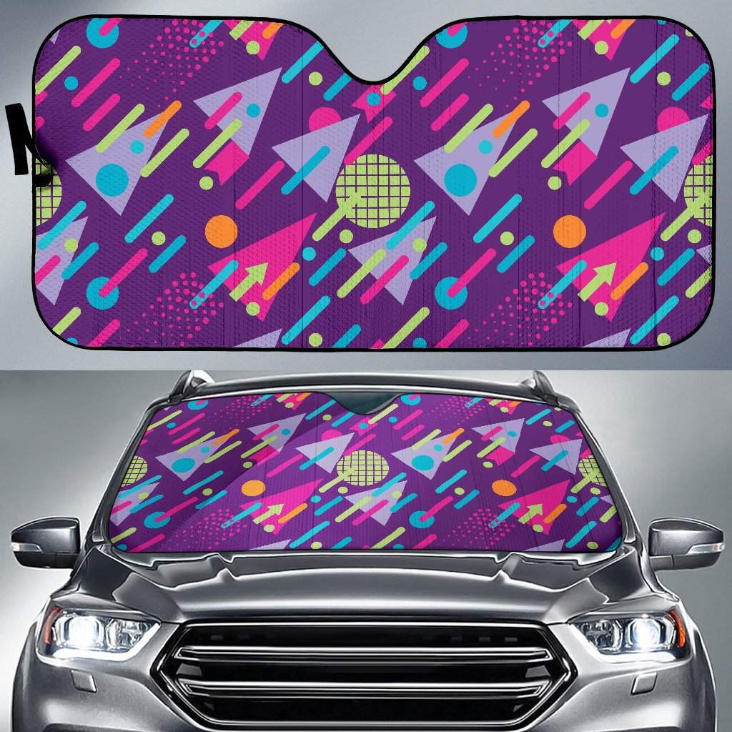 90s Pattern Print Design 4 Car Sun Shade-JORJUNE.COM