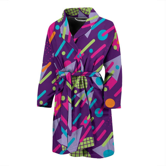 90s Pattern Print Design 4 Men Bathrobe-JORJUNE.COM