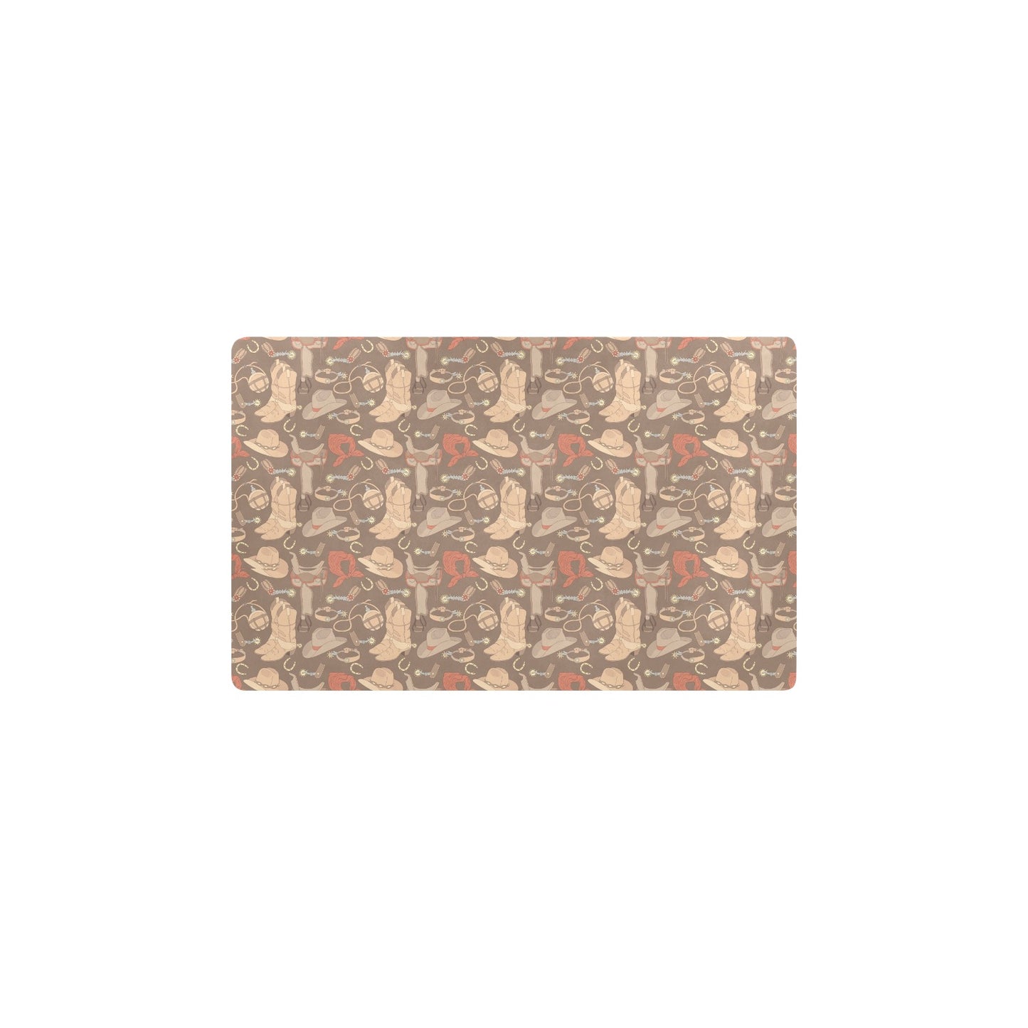 Cowboy Pattern Print Design 02 Kitchen Mat