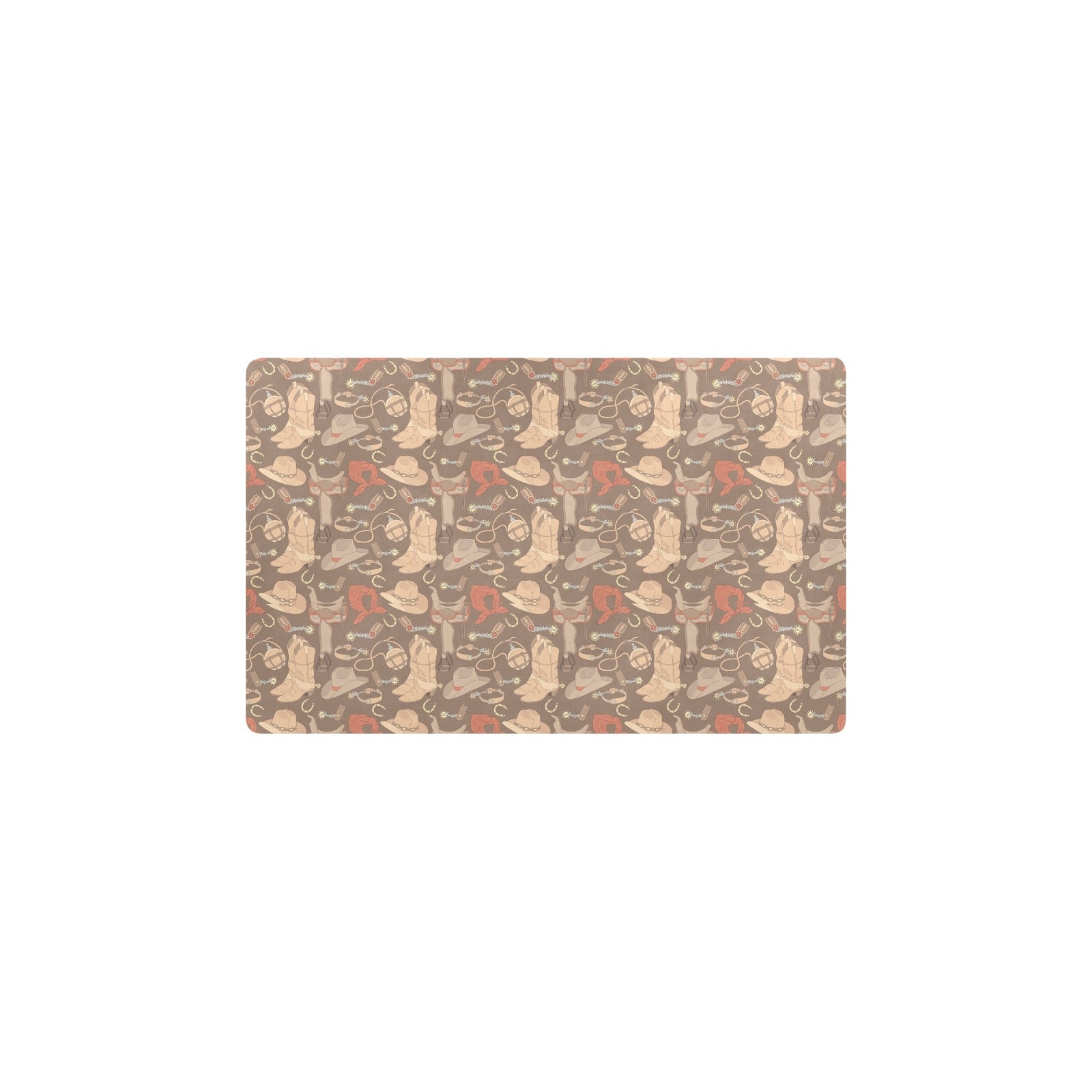 Cowboy Pattern Print Design 02 Kitchen Mat