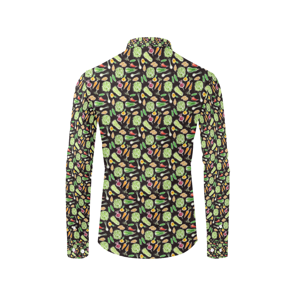 Vegan Draw Themed Design Print Men's Long Sleeve Shirt