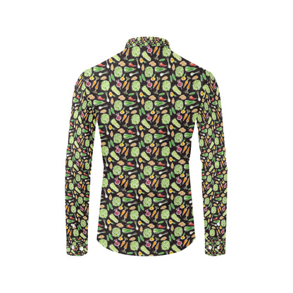 Vegan Draw Themed Design Print Men's Long Sleeve Shirt