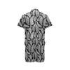 Fern Leave Black White Print Pattern Men's Romper