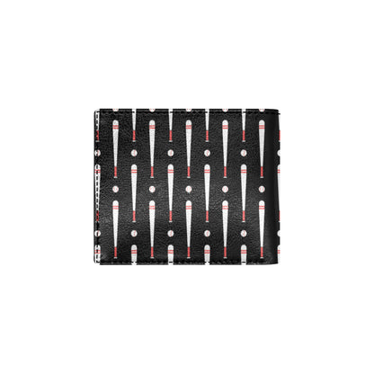 Baseball Pattern Print Design 03 Men's ID Card Wallet