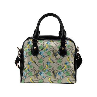 Parakeet Pattern Print Design A02 Shoulder Handbag