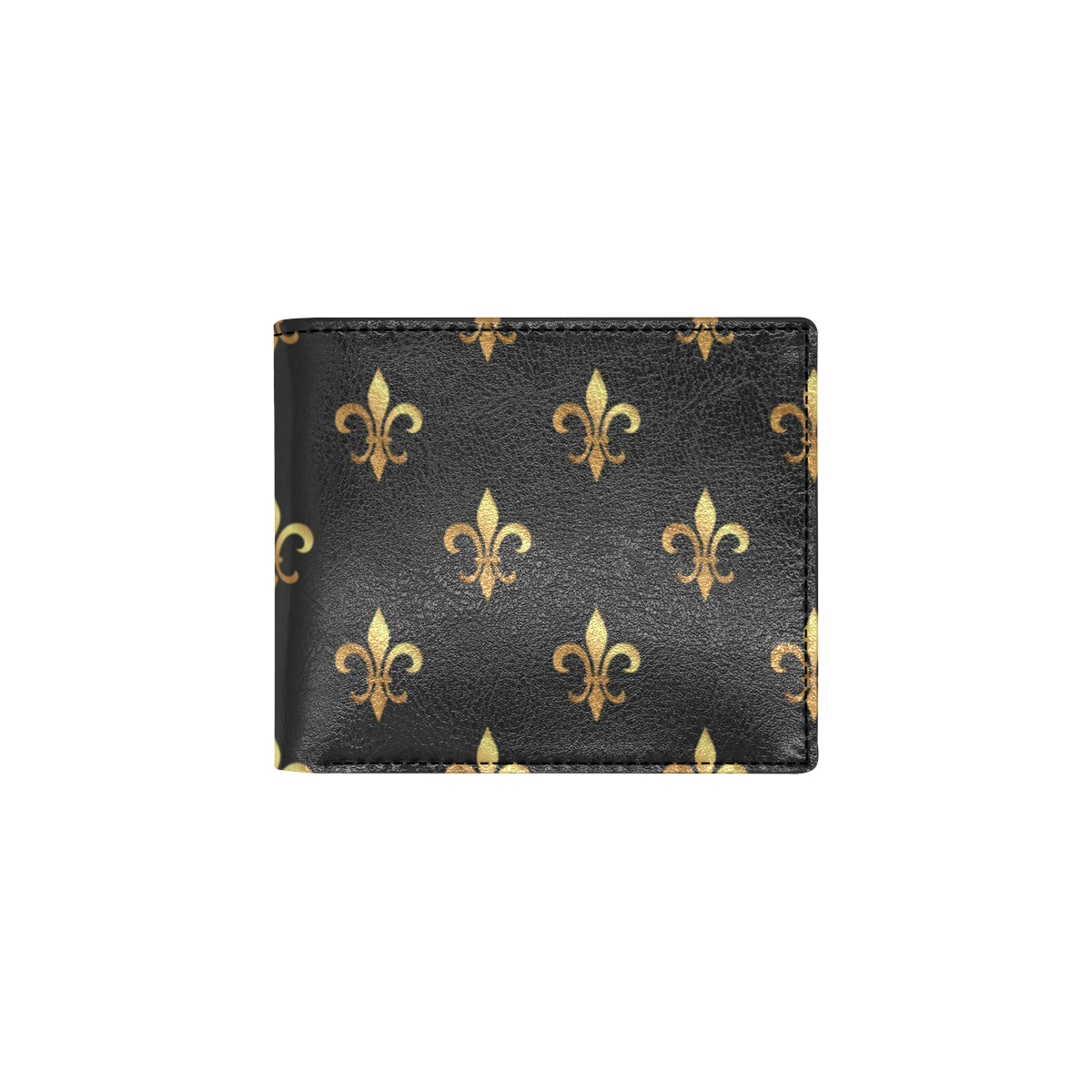 Fleur De Lis Gold Pattern Print Design 03 Men's ID Card Wallet