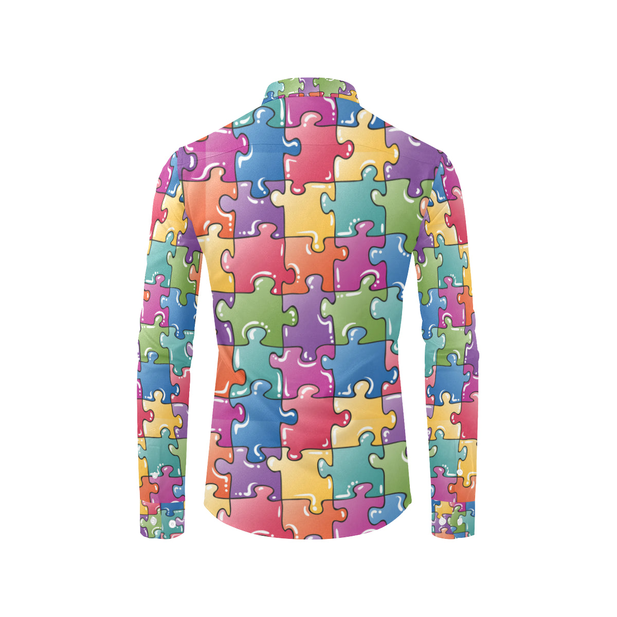 Puzzle Pattern Print Design A05 Men's Long Sleeve Shirt