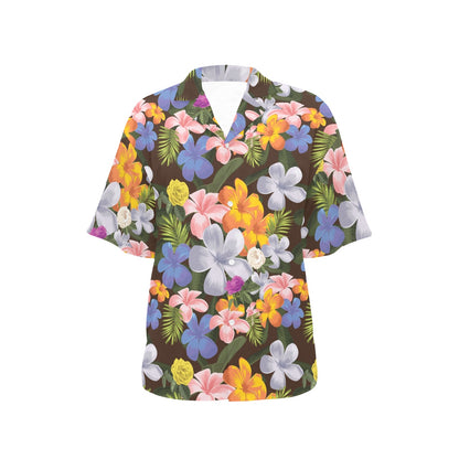 Plumeria Pattern Print Design PM03 Women's Hawaiian Shirt