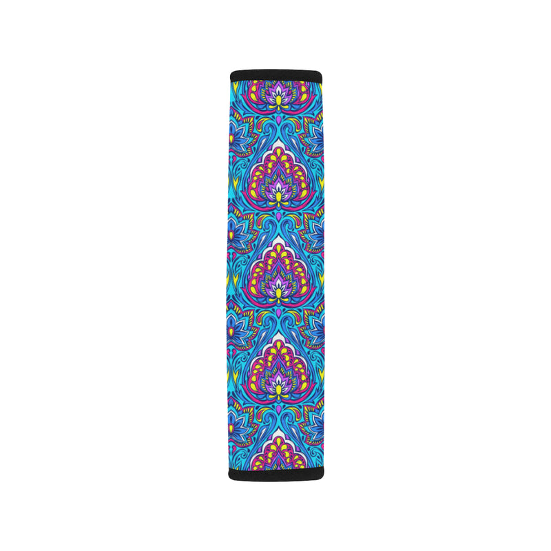 lotus Boho Pattern Print Design LO010 Car Seat Belt Cover