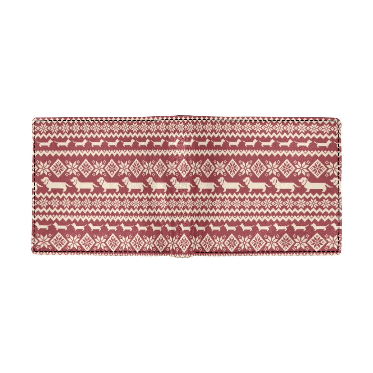 Dachshund Pattern Print Design 09 Men's ID Card Wallet