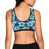 Blue Hibiscus Pattern Print Design HB011 Sports Bra