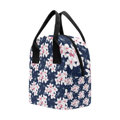 Plumeria Pattern Print Design PM017 Insulated Lunch Bag