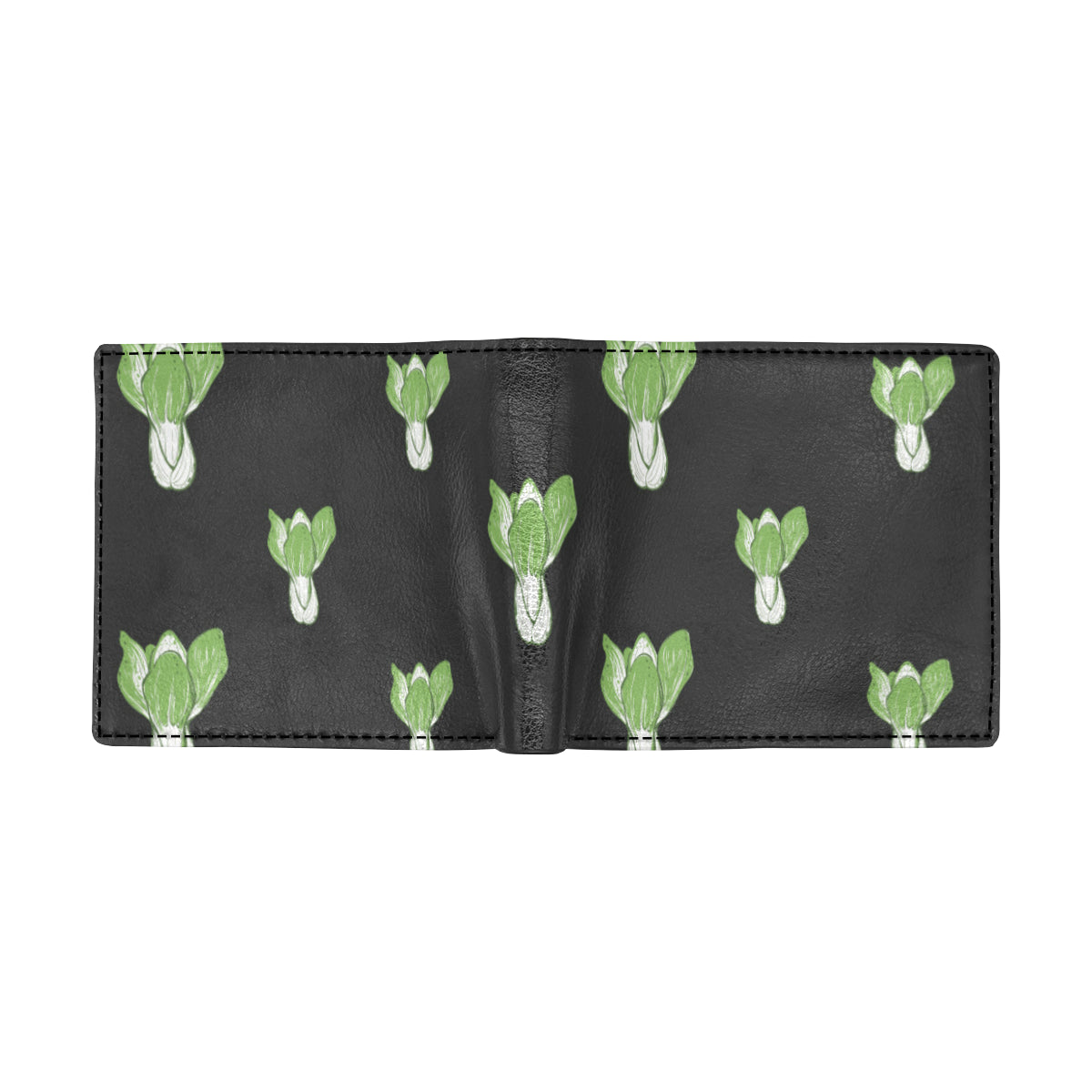 Kale Pattern Print Design 02 Men's ID Card Wallet