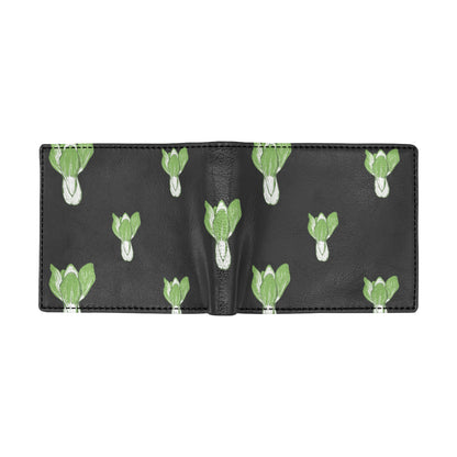 Kale Pattern Print Design 02 Men's ID Card Wallet