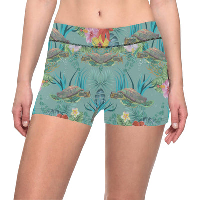 Sea Turtle Pattern Print Design T012 Yoga Shorts