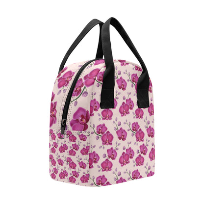 Orchid Purple Pattern Print Design OR04 Insulated Lunch Bag