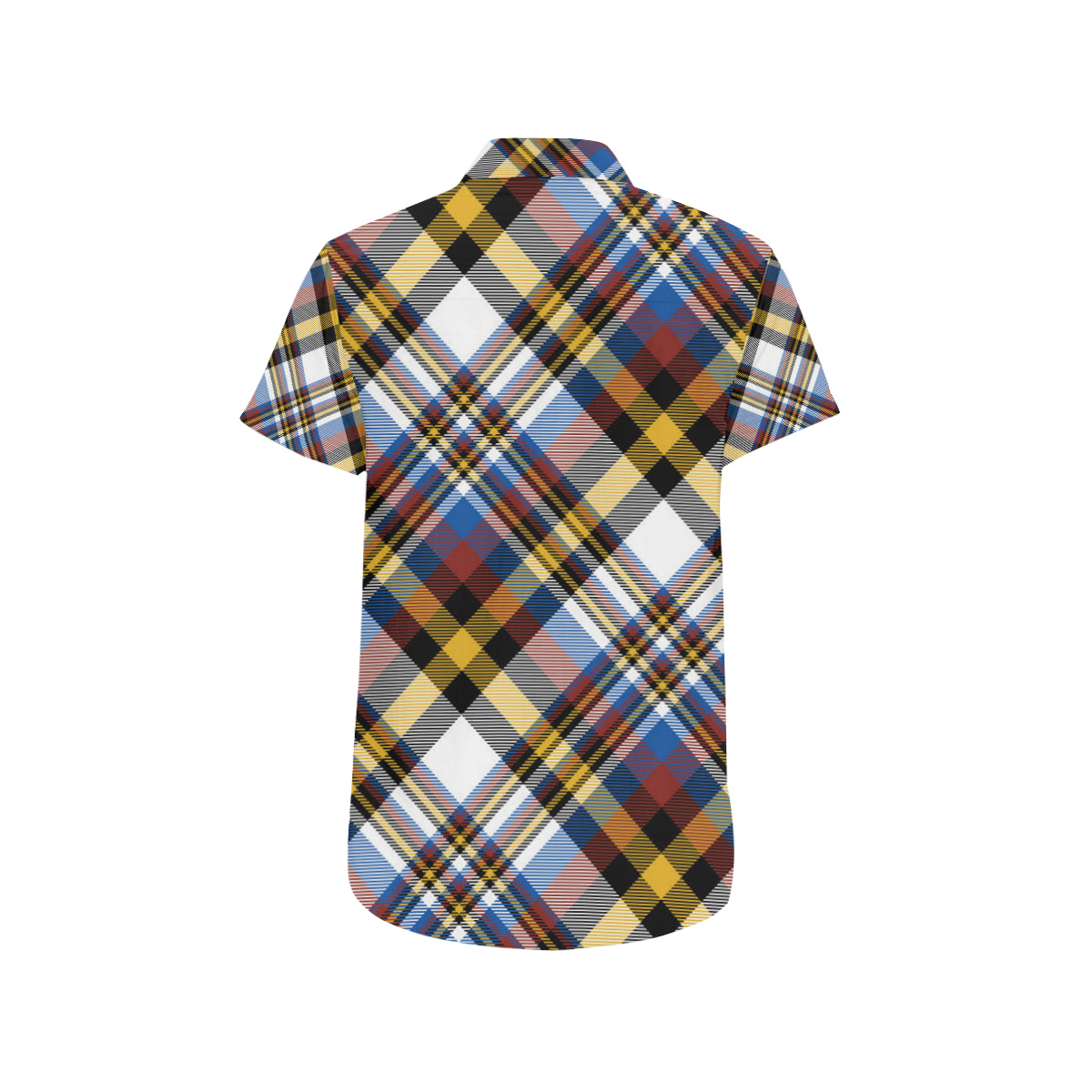 Madras Pattern Print Design 01 Men's Short Sleeve Button Up Shirt