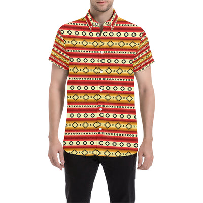 Serape Themed Men's Short Sleeve Button Up Shirt