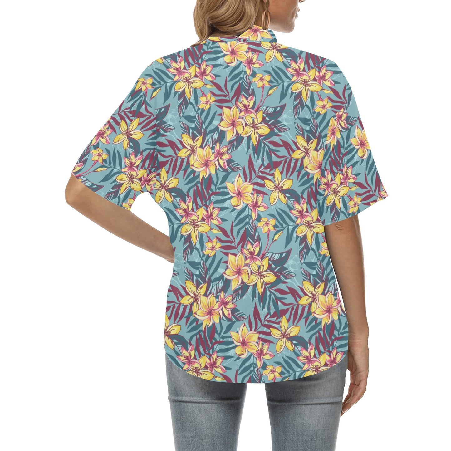 Summer Floral Print Design LKS304 Women's Hawaiian Shirt