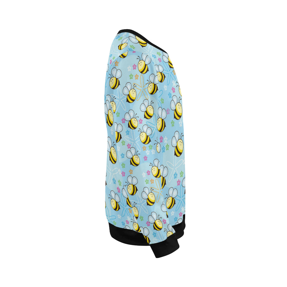Bee Pattern Print Design BEE03 Men Long Sleeve Sweatshirt