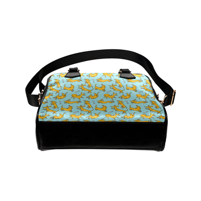 Dachshund Pattern Print Design 08 Shoulder Handbag