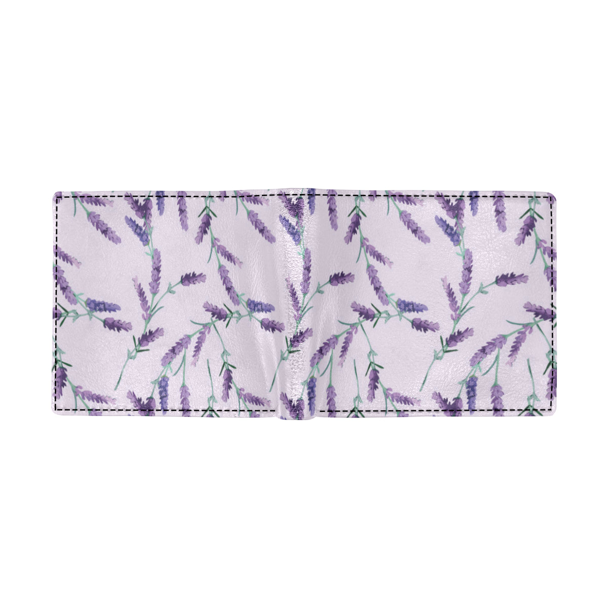 Lavender Pattern Print Design 02 Men's ID Card Wallet