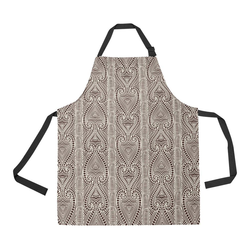 Maori Pattern Print Design 04 Apron with Pocket