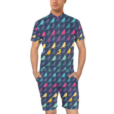 Birds Pattern Print Design 01 Men's Romper