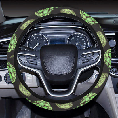 Artichoke Pattern Print Design 02 Steering Wheel Cover with Elastic Edge