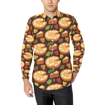 Pie Pattern Print Design A03 Men's Long Sleeve Shirt