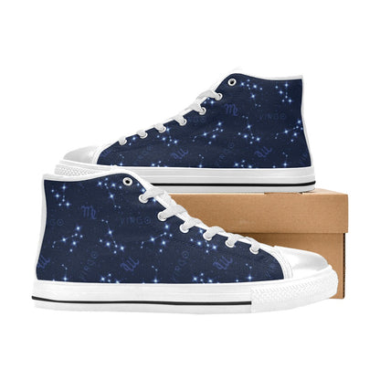 Virgo Print Design LKS303 High Top Women's White Shoes