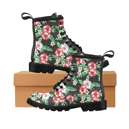 Hawaiian flower tropical leaves Women's Boots