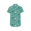 Sea Turtle Pattern Print Design T08 Men's Short Sleeve Button Up Shirt