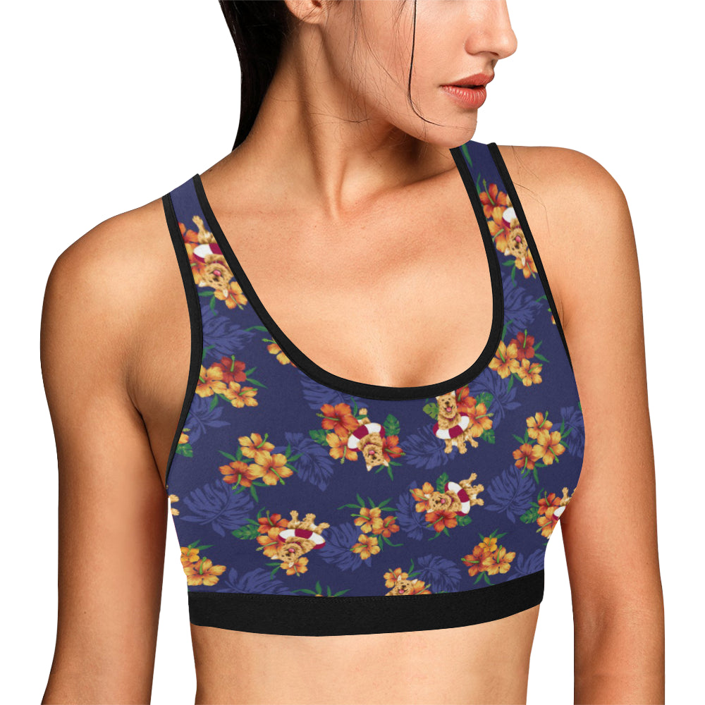 Hawaiian Themed Pattern Print Design H02 Sports Bra