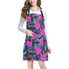 Neon Pink Hibiscus Pattern Print Design HB015 Apron with Pocket