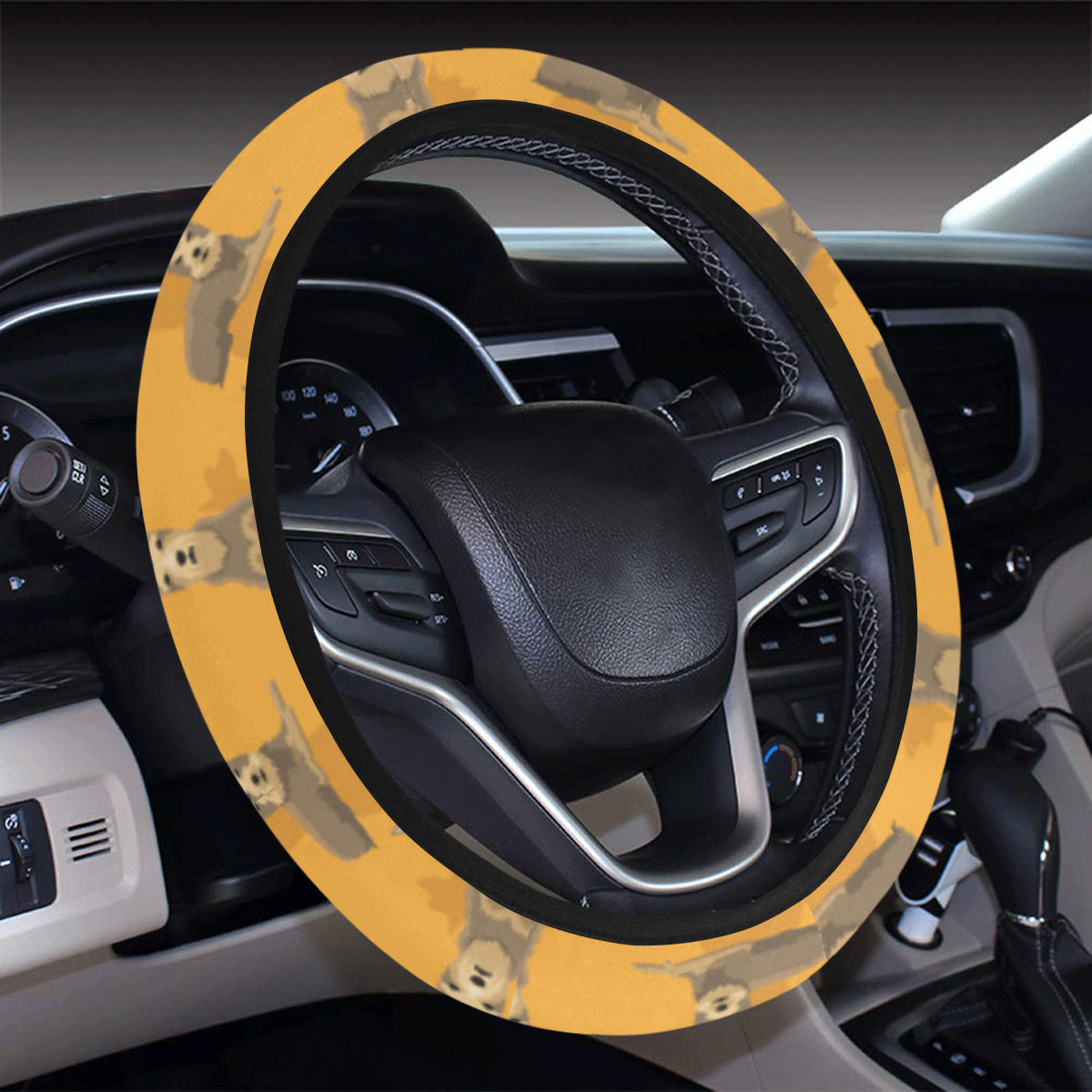Berger Picard Pattern Print Design 01 Steering Wheel Cover with Elastic Edge