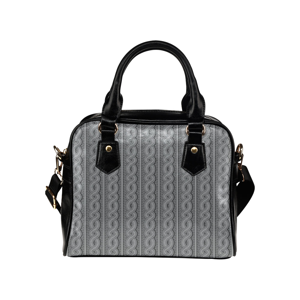 Cable Knit Pattern Print Design 01 Shoulder Handbag
